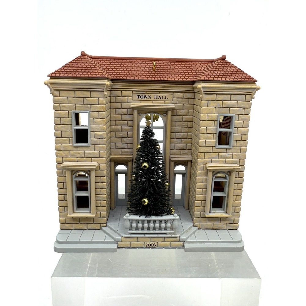 2003 Hallmark Town Hall And Mayor's Christmas Tree Ornament